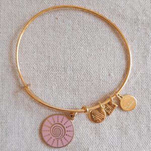 Alex and Ani Gold & Pink Spiral Sun Bracelet